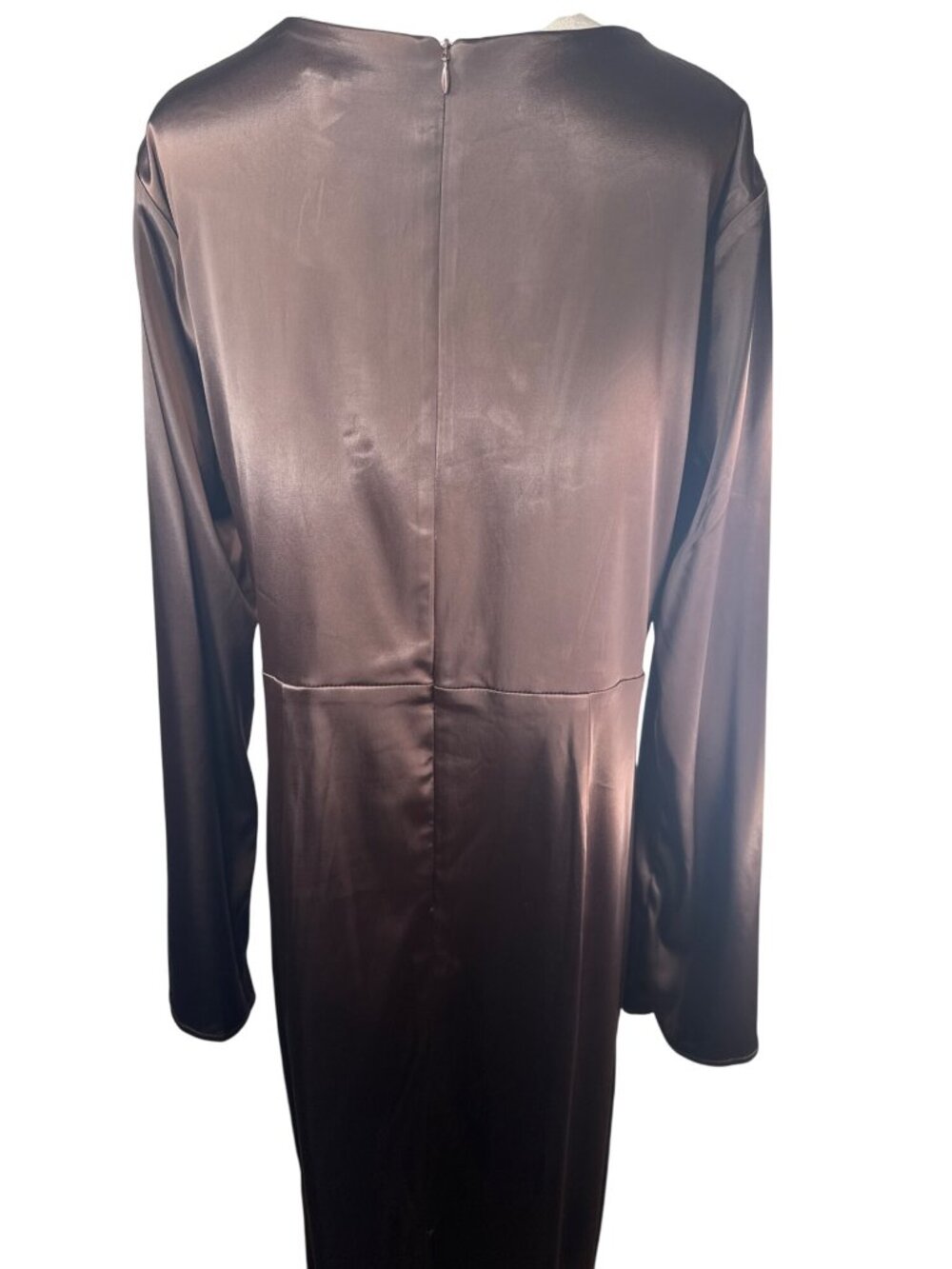 Remi X Revolve OX Choc Brown Dress Long Sleeve Plunge Neck - Picture 11 of 16